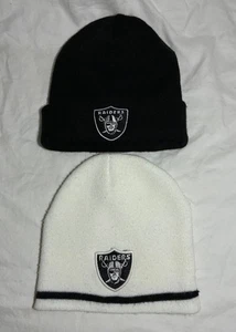 2 Oakland Las Vegas Raiders Beanie NFL Football Hat Black white - Picture 1 of 7