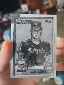 2025 Topps Shoebox Treasures X Andy Friedman Jim Abbott Greyscale /75 - Picture 1 of 2