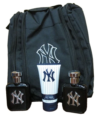 Juego de 4 piezas de regalo de fragancia bolsa doble de artículos de tocador para hombre NY Yankees Foto 1 de 4