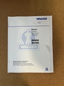 Wacker BS600 BS700 Compactor Parts Book Operators Manual USA 0112193 F0398 - Picture 1 of 4