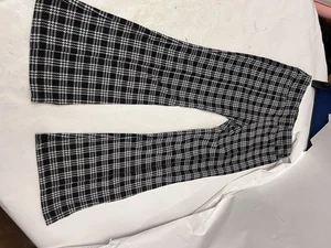 Art Class Girtls medium 8 white/black plaid wide leg pants - Picture 1 of 4