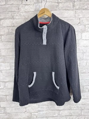 Pullover Cuddl Duds Fleecewear 1/4?Snap negro texturizado polar para mujer talla XL Foto 1 de 4