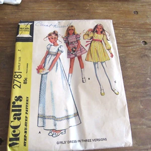 VINTAGE Pattern McCalls # 2781 Girls SZ 7 Bust 26 Cut/Complete Modest Flower gir - Picture 1 of 3