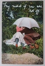 MY WORD IF YOUR ALL HOT OFF Vintage Postcard (Saucy Humour Burleque Series 8)