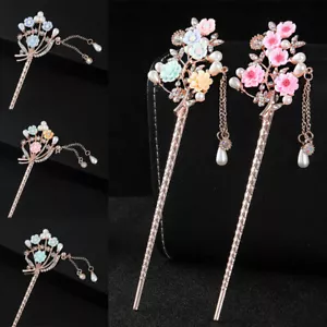 Pinzas para el cabello horquillas tradicionales chinas accesorios para el cabello colgante de borla 1 pieza - Imagen 1 de 14