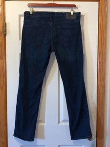 CALVIN KLEIN JEANS SIZE 36 INSEAM 32 MENS DARK BLUE JEANS SLIM FIT - Picture 1 of 6