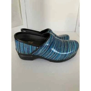Dansko Clogs Blue Stripe 36 USA 5.5-6 EUC - Picture 1 of 10