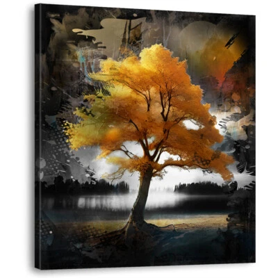 Leinwand Bild Baum Natur Landschaft Abstrakt Wandbilder Wohnzimmer Modern 64 - Bild 1 von 4