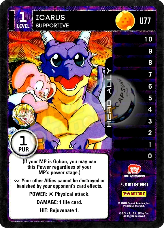 DBZ Dragon Ball Z TCG Panini Vengeance U77 Icarus, Supportive Foil - Image 1 of 1