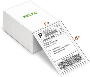 Nelko Genuine 4x6 Direct Thermal Shipping Label (Pack of 500 Fan-Fold Labels)... - Picture 1 of 2