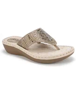 CLIFFS by WHITE MOUNTAIN new Gold Bling Cienna Sandals Clogs Slides 7 ❤️blt11j10 - Picture 1 of 10