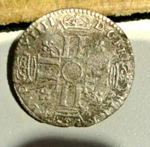 Louis XIV - 15 deniers ou quinzain de Béarn - 1693 (Pau) very very rare coin - Picture 1 of 2