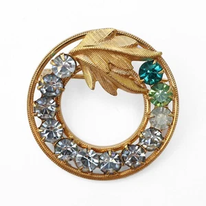 Broche prendedor vintage de diamantes de imitación oro DEC 1/20 14k GF - Imagen 1 de 5