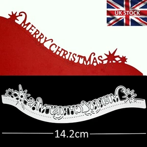 'Merry Christmas' & Stars Cutting Die, Stencil, Card Making, Paper Crafts G3 - Picture 1 of 4