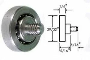 ROLLER 29/32OD,1/4-20THD S/S CHG B30-1210 ALTO-SHAAM BG2410 MERCO 148 WELLS - Picture 1 of 3