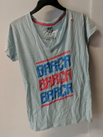 womans FC Barcelona Futbol Soccer BARCA BARCA BARCA Shirt size M blue ~ bag366 Cover