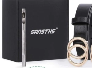 NEW Girl's Black Leather Double O-Ring Belts 30.5" - Picture 1 of 10