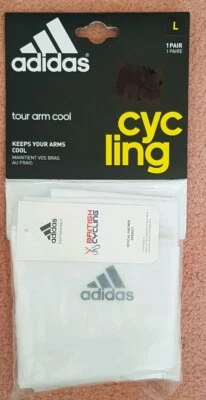 Brazo de ciclismo ADIDAS BRITISH BLANCO FRÍO BRAZOS DE CICLISMO GRANDES FRESCO 1 PAR GRANDE  Foto 1 de 4