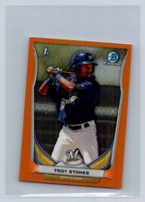 2014  Bowman Chrome Mini Orange Refractors #171 Troy Stokes 1st Bowman /10 A71