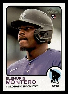 Elehuris Montero RC 2022 Topps Heritage #585 Rookie Colorado Rockies Mint - Picture 1 of 2