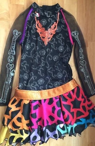 Sz M 8-10 Youth MONSTER HIGH Girls Black Long Sleeve Costume EUC Tulle Skirt - Picture 1 of 10