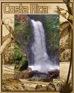 Costa Rica Lasergravur Holz Bilderrahmen Portrait (5 x 7) - Bild 1 von 2