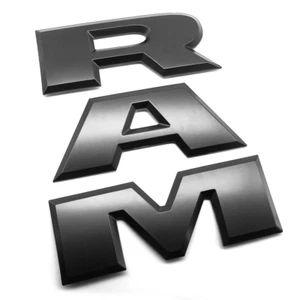 Matte Black Tailgate Letters Emblems For 2015-2023 Ram 1500 Clasp Raised Badge - Picture 1 of 10