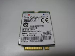 Módulo de tarjeta EM7345 04X6014 4G LTE WWAN Lenovo Thinkpad X250 W550 T450 X240 T440 - Imagen 1 de 3