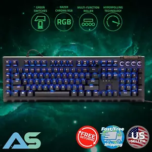 Razer BlackWidow V4 Wired Mechanical Gaming Keyboard Tactile Clicky Green Switch - Picture 1 of 17