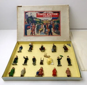 Timpo Toys Station Figures Complete set with original box & figures (set 850) - Picture 1 of 21