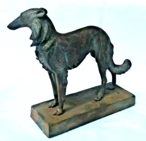 Windhund Eisen - Bronze signiert A. Eisenguss Gusseisen Guss original antik 1900 - Bild 1 von 10
