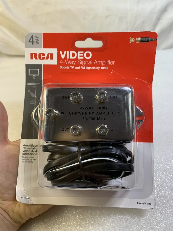 RCA ® VH140R 10 dB Video 4 Way Signal Amplifier - New Factory Sealed - Image 1 of 4