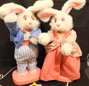 Santas Best 18" Peter Cottontail Mrs Mr Bunny Motionettes MOTION SELTEN QVC VIDEO - Bild 1 von 22