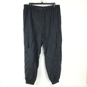 NEW Fabletics Cargo Parachute Pant Women's Plus XXL/1X Black Jogger Windbreaker - Picture 1 of 13