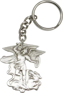 St. Michael the Archangel Pewter Key Ring KeyChain NEW By Bliss MADE USA - Picture 1 of 1