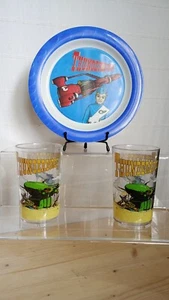 Vintage Thunderbirds Bundle Melamine plate 21.5 cm Born To Play 2 X Plastic Cup - Picture 1 of 9