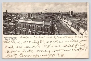 Birdseye Grand Island Nebraska c1907 Drews Store General Arthur Cigars Postcard - Picture 1 of 3