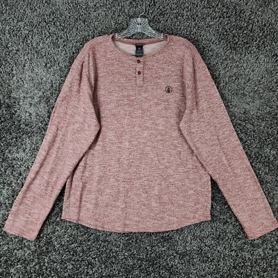 Volcom Mens Red Heathered Long Sleeve Pullover Sweater Size L - Image 1 of 4
