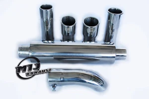 Universal Exhaust Silencer Back Box With Tail Pipe Sports Tips Good Quality MIJ - Picture 1 of 31
