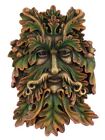Ornament Green Man Face Wall Plaque Brown 15x22cm