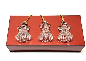 Set 3 Angeli Cristallo Gorham's Vintage Ornamenti Natalizi con Nappe Oro, Bellissimi! - Foto 1 di 20