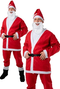 6pc Value Santa Suit Adults Father Christmas Santa Claus Fancy Dress Costume - Picture 1 of 3