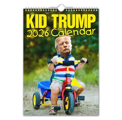 THE CALENDAR KING 2026 Wall Calendar - Kid Trump – Funny - Quirky - Christmas - Birthday