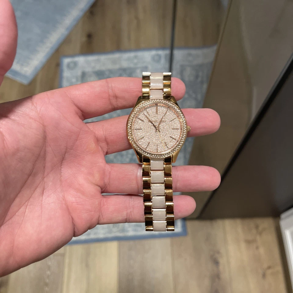 Reloj Michael Kors Slim Runway MK4288 para mujer correa de dos tonos esfera analógica HME63 Foto 1 de 4