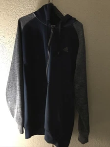 Adidas Hoodie Herren 2XL Navy Blau Full Zip Drei Streifen Logo Sportjacke - Bild 1 von 4