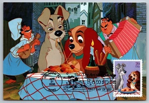 #4028 The Art of Disney Lady and the Tramp FDC Maxi Card - Picture 1 of 2