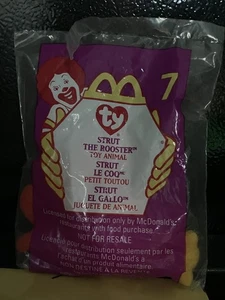 Strut The Rooster 1999 McDonalds Ty Teenie Beanie Baby #7 im Beutel - Bild 1 von 2