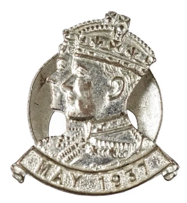 Vintage Old King George VI 1937 Coronation Metal Lapel Brooch Badge - Image 1 of 2