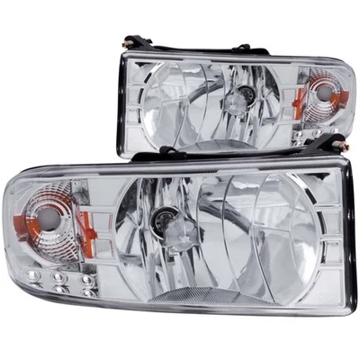 Faros de cristal ANZO cromados con LED para Dodge Ram 111206 1994-2001 Foto 1 de 4
