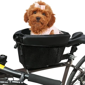 Cesta de bicicleta para perros, correa de seguridad ajustable cesta de bicicleta para mascotas, cesta de bicicleta para perros con B - Imagen 1 de 12